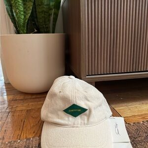 American Vintage - La Maison AMV Cream Baseball Cap with Green Logo